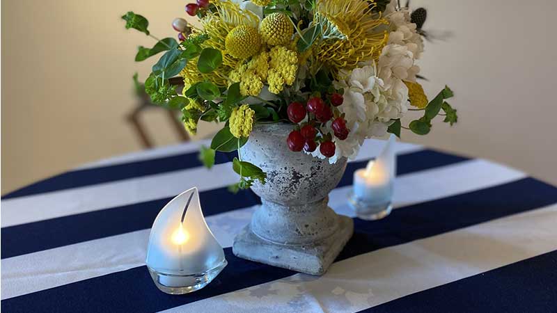 Flowers and candles