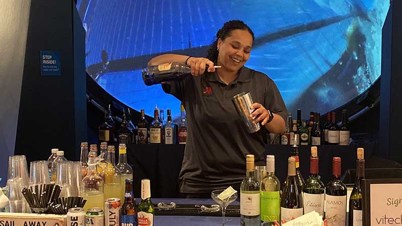 Bartender preparing cocktails