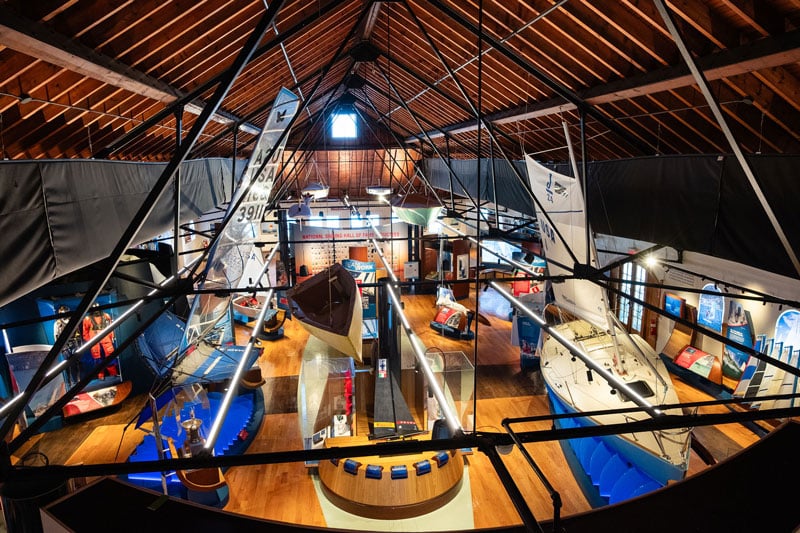 Aerial view of the museum space