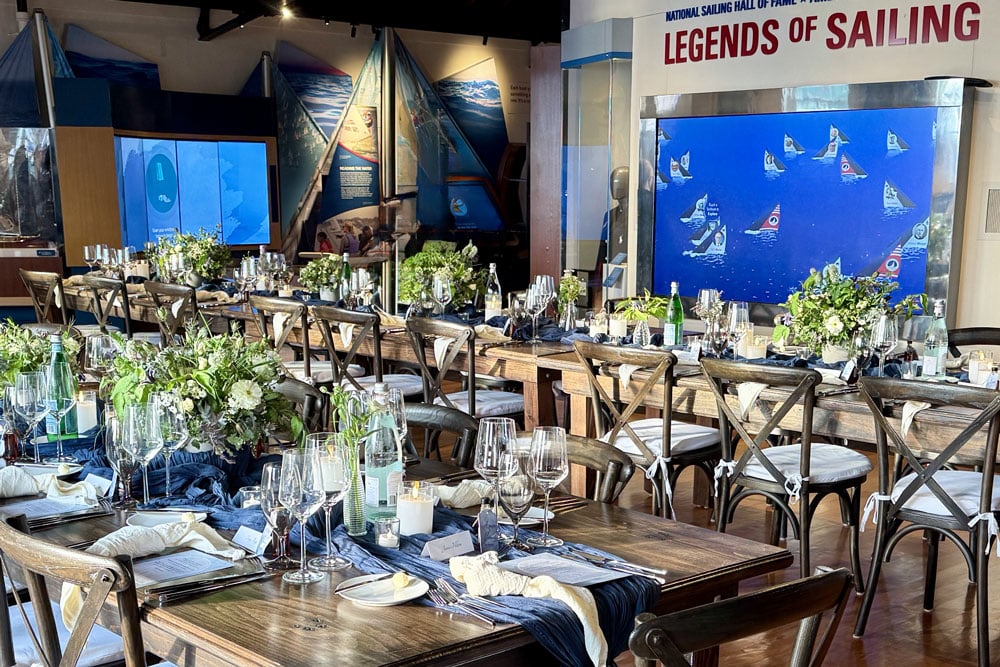 Tables set for a wedding event
