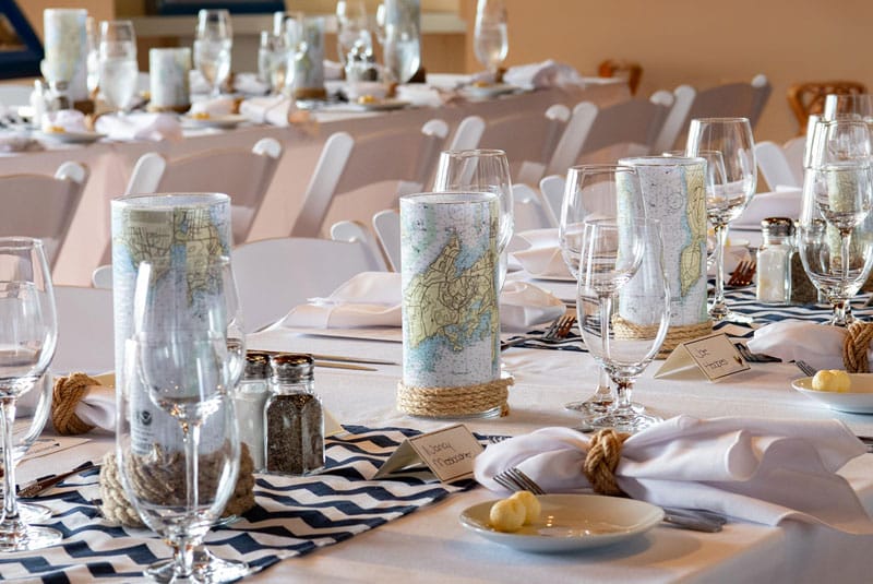 Place settings on a table